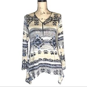 Divine Charm Knit Avtec Print Sweater SZ PS